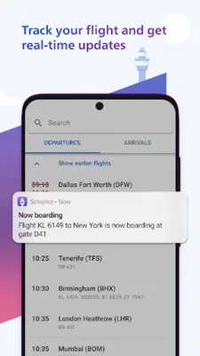 Schiphol android App screenshot 2